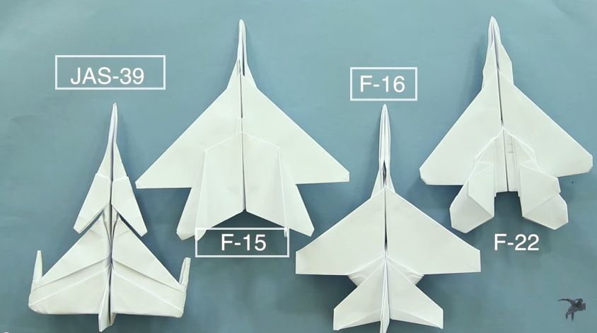 Cách gấp máy bay giấy F22 Origami
