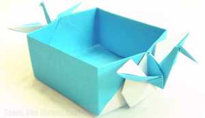 Cách gấp hộp quà có hình hạc giấy bên ngoài