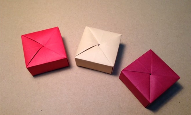 Cách gấp hộp quà Origami hình vuông