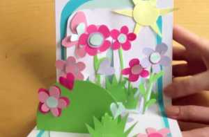 Nổi bật với thiệp sinh nhật 3D đính cả vườn hoa sinh động