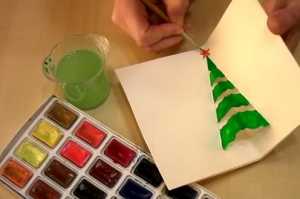 Cách làm thiệp đón Noel với cây thông 3D nổi bật