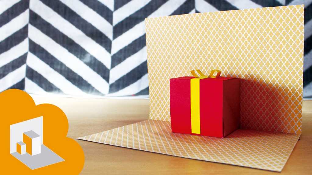 Cách làm thiệp sinh nhật 3D có hình hộp quà bên trong