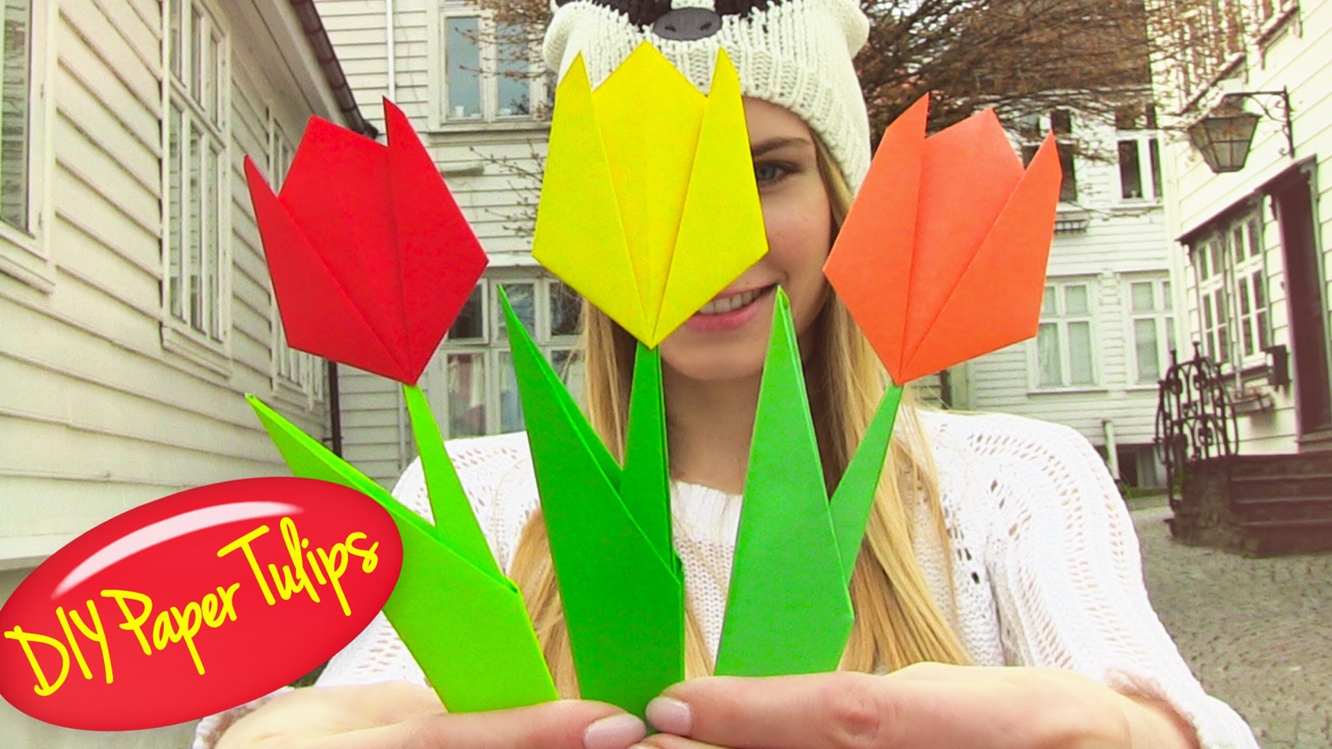 Gấp hoa tulip Origami