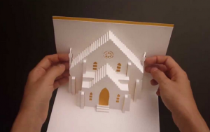 Cách làm thiệp 3D đính tòa lâu đài