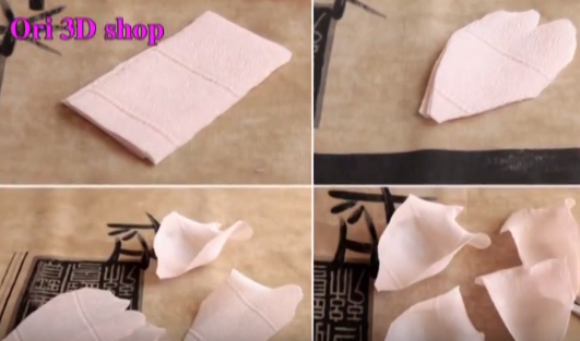 Cách làm hoa hồng từ giấy nhún
