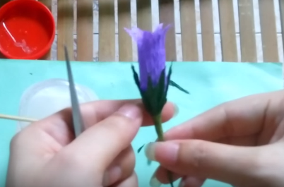 Cách làm hoa khổ sâm bằng giấy nhún