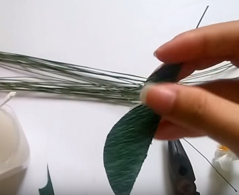 Cách làm hoa bưởi bằng giấy nhún 