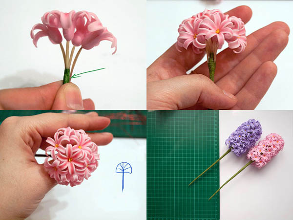 Cách làm chậu hoa dạ lan hương bằng đất sét Nhật 