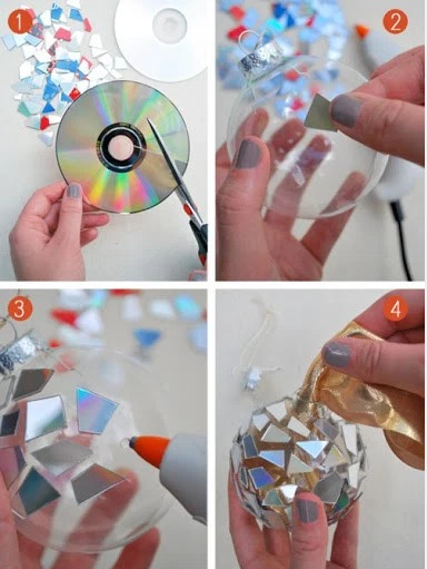 Cách làm đồ trang trí bằng đĩa CD và keo nến
