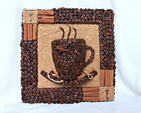 Làm mới không gian nhà bằng tranh 3D sống động làm từ hạt cafe