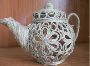 Cách làm bình trà bằng dây thừng siêu ấn tượng
