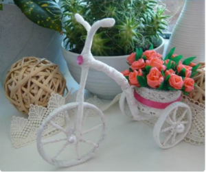 Làm xe đạp chở hoa dễ thương bằng ống giấy