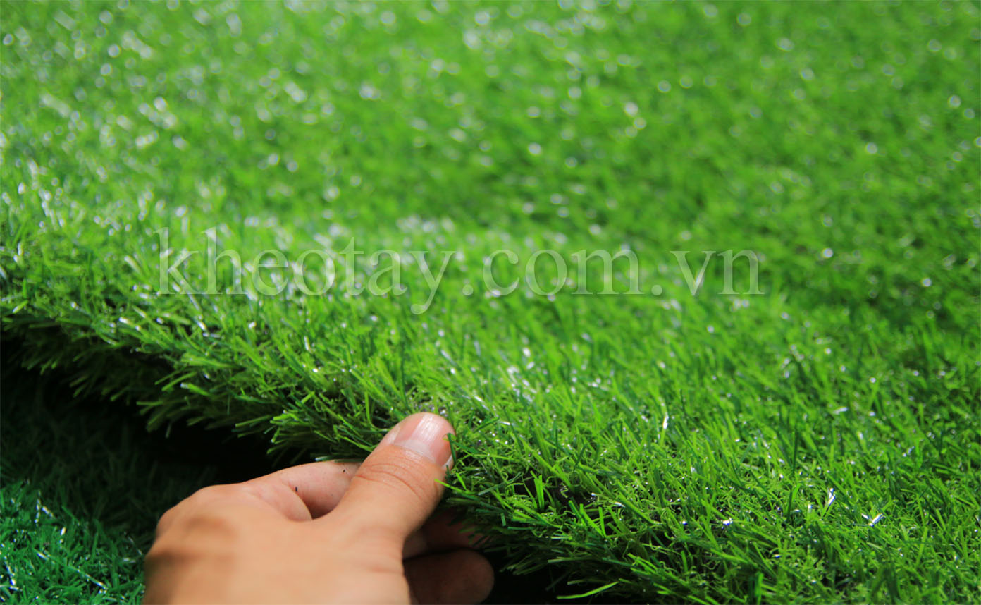 Cỏ 2cm xanh mùa hạ - Sợi cỏ nhỏ, mật độ cỏ vừa phải, thảm cỏ đều đẹp.