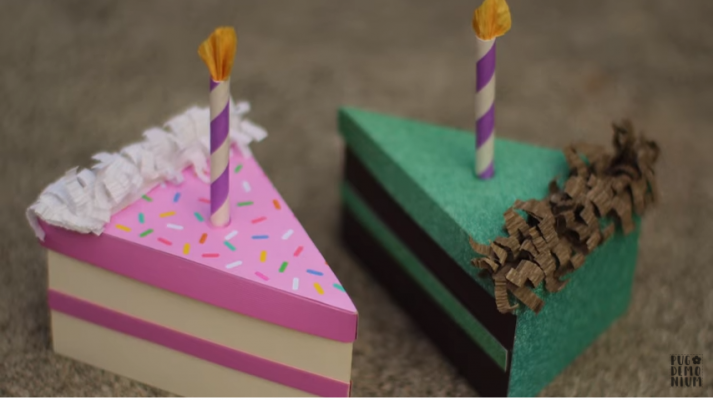 Cách làm hộp quà hình bánh sinh nhật