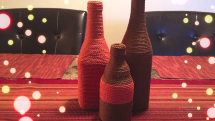 Cách làm bình hoa handmade từ dây thừng